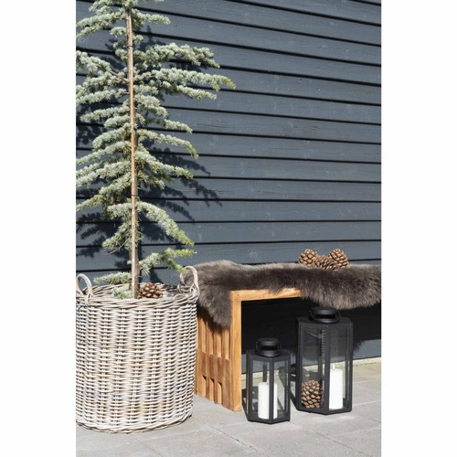 Ławka drewniana do przedpokoju Benidorm 90cm skandynawska naturalna tekowa Intesi