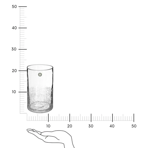 Wazon szklany Crackle 20cm transparentny nowoczesny do salonu na kwiaty Atmosphera