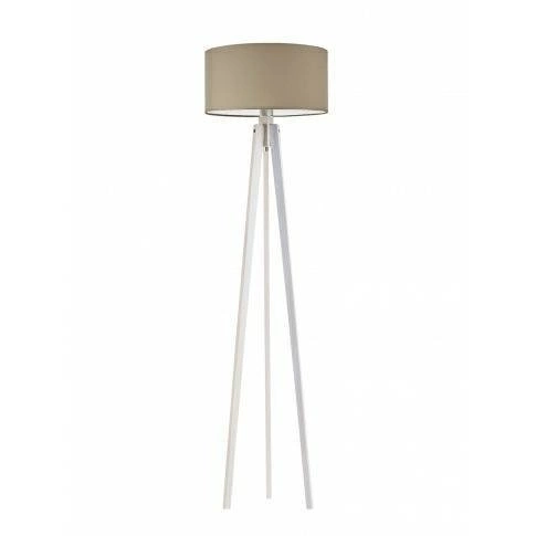 Lampa podłogowa MIAMI abażur beżowy stelaż biały