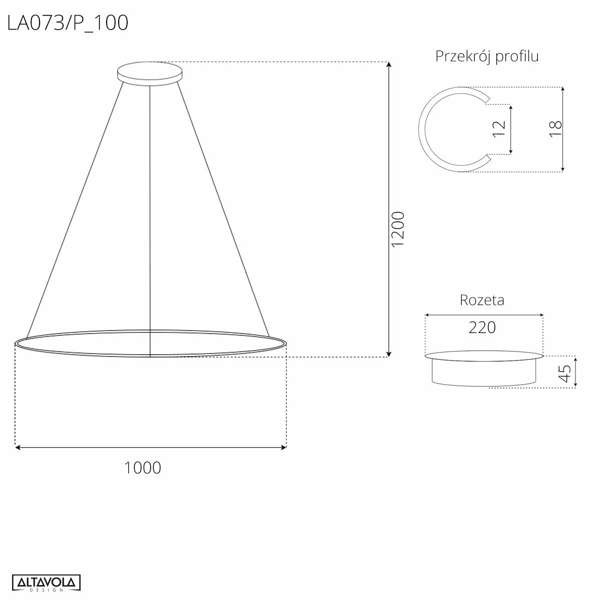 Lampa sufitowa LED okrągła złota No.1 100 cm Altavola Design do salonu i jadalni