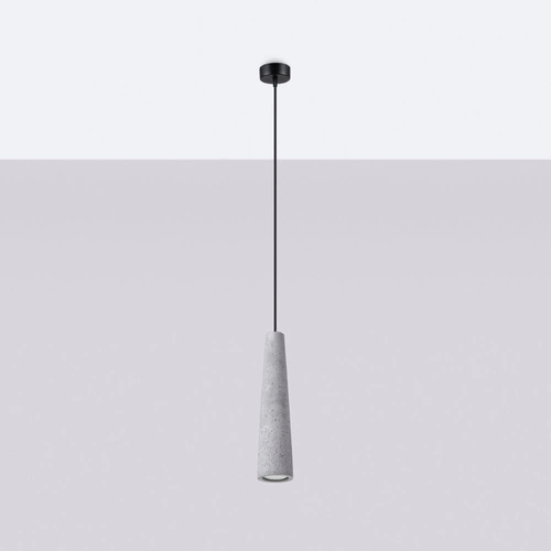 Lampa wisząca betonowa ELECTRA szara loftowa do salonu i kuchni nad wyspę 125 cm