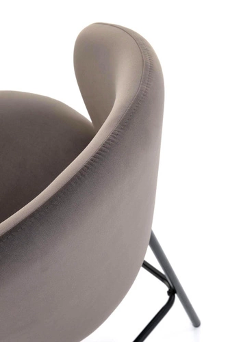 Hoker Nafan szary welurowy z oparciem do kuchni i jadalni nowoczesny 63 cm Intesi