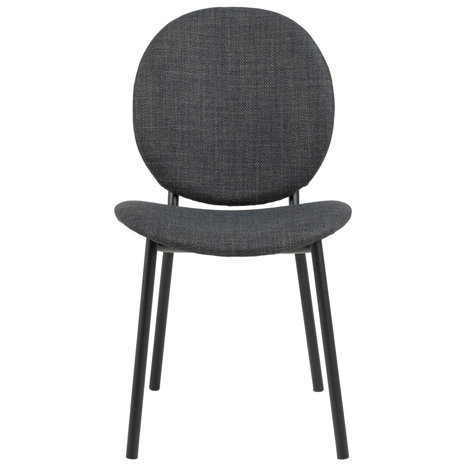 Krzesło do jadalni Cliff Actona tapicerowane szare nowoczesne na czarnych nogach