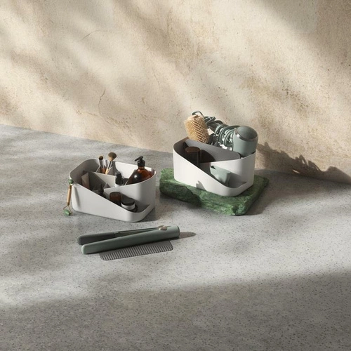 Organizer na kosmetyki Umbra Glam biały nowoczesny z przegródkami do szuflady lub na toaletkę