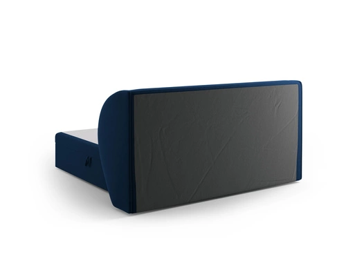 Łóżko tapicerowane Miley 140x200 niebieskie welurowe z pojemnikiem do sypialni