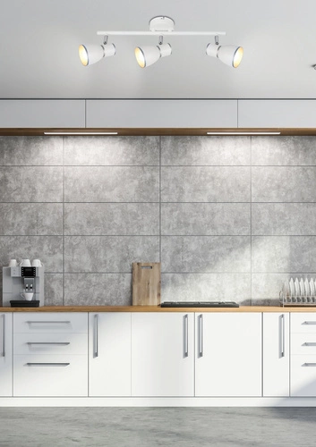 Lampa sufitowa Fido biała regulowana 3-punktowa metalowa do salonu i sypialni 52 cm