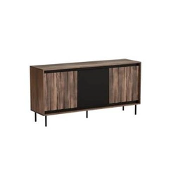 Komoda nowoczesna Miri orzechowa z czarnymi akcentami na nóżkach 150 cm do salonu Intesi