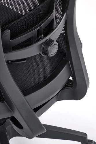 Fotel biurowy ergonomiczny Ducrot czarny obrotowy z siatki i regulacją do biurka