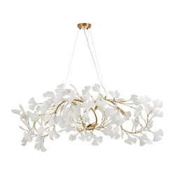 Lampa wisząca BOTANIKA WAVE złota biała 125 cm nowoczesna do jadalni nad stół