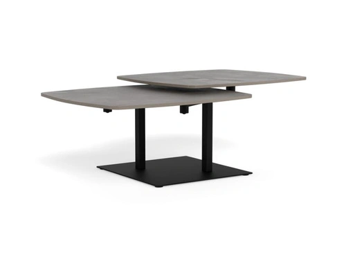 Stolik kawowy Carballo szary prostokątny loftowy z siedziskiem