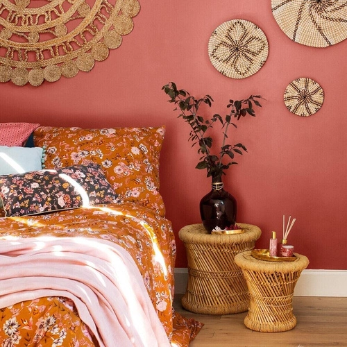 Zestaw 2 okrągłych stolików kawowych Corde boho bambusowe do salonu Atmosphera