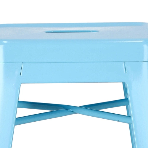 Hoker Paris 66 cm niebieski metalowy industrialny bez oparcia do wyspy kuchennej D2.DESIGN