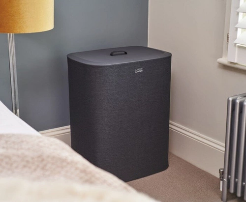 Joseph Joseph Tota nowoczesny kosz na pranie 90l z 2 komorami do łazienki czarny