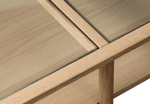 Stolik kawowy Elba 60x120 prostokątny szklany dębowy do salonu