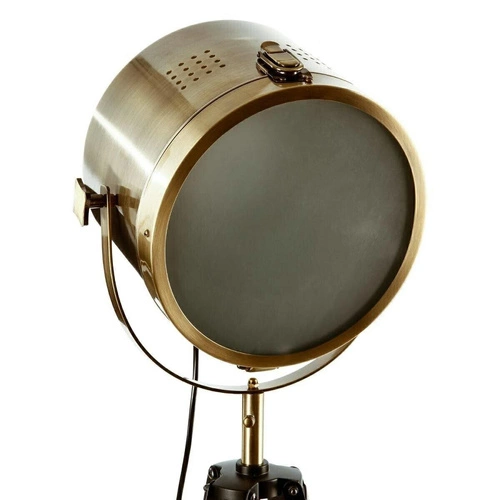 Lampa stojąca do salonu Ebor 150 cm brązowa drewniana nowoczesna industrialna trójnóg Atmosphera