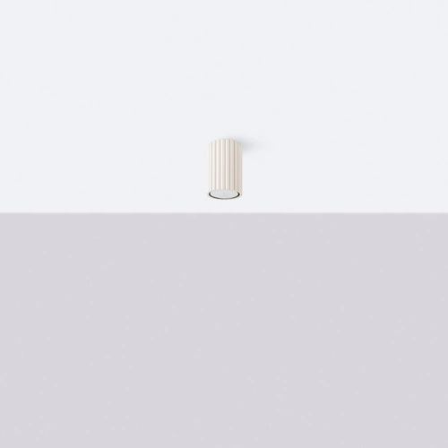 Plafon sufitowy KARBON 10 beżowy minimalistyczny do salonu i sypialni aluminium GU10