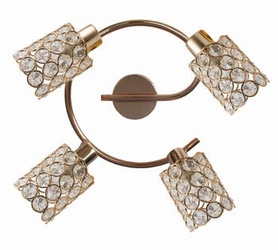 Lampa sufitowa York spirala złota glamour 4-punktowa do salonu i jadalni CANDELLUX