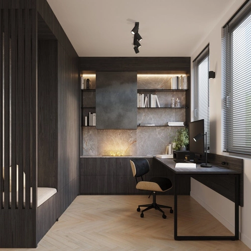 Plafon sufitowy KARBON 4L czarny nowoczesny ruchomy do salonu i sypialni aluminium