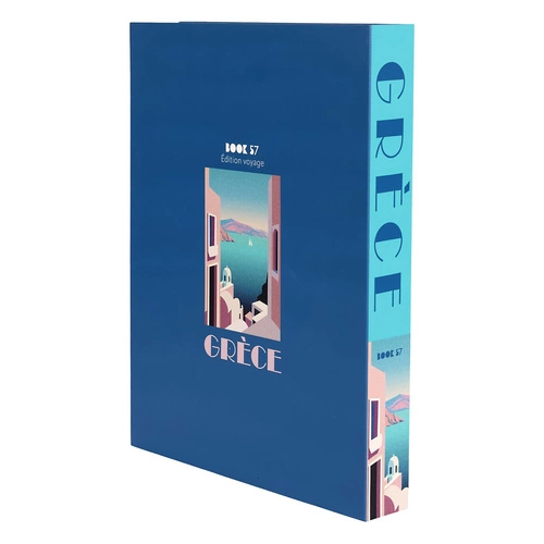 Pudełko dekoracyjne Grece Intesi niebieskie książka klasyczna do salonu i sypialni