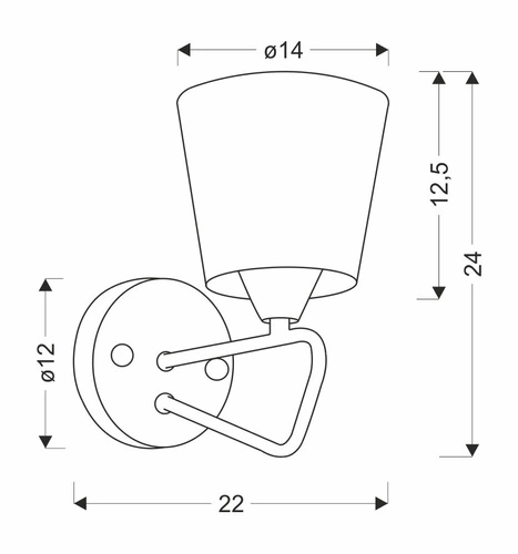 Kinkiet ścienny Morley czarny nowoczesny z abażurem do salonu i sypialni Ledea 24 cm