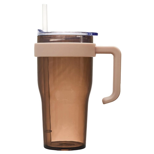 Kubek termiczny Intesi Mini Miami 600 ml brązowy nowoczesny z pokrywką do kawy