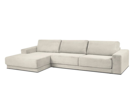 Narożnik z funkcją spania Donatella Beige Corduroy lewostronny