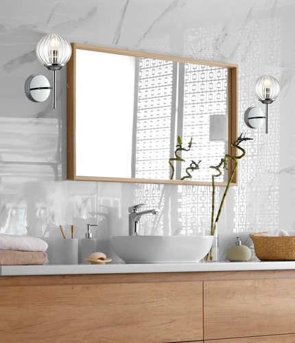 Kinkiet ścienny Best 2 chrom szklany klasyczny do salonu i sypialni CANDELLUX LIGHTING