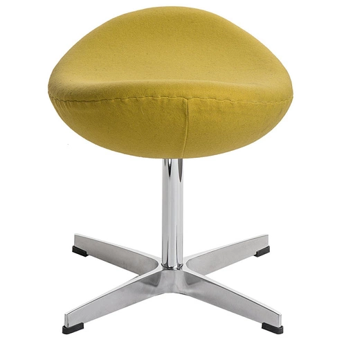 Podnóżek tapicerowany Jajo żółty jasny kaszmir obrotowy do salonu nowoczesny D2.DESIGN