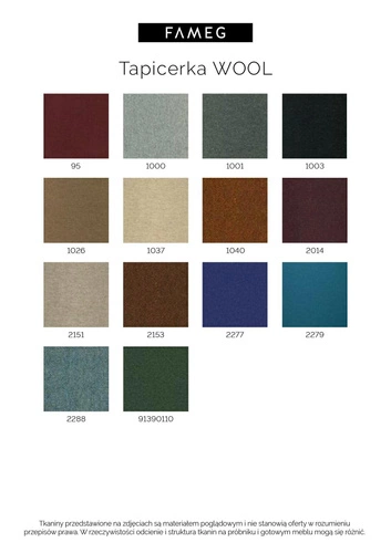 Pufa modułowa Snug FAMEG kwadratowa 80x80 cm wełniana na bukowych nogach do salonu