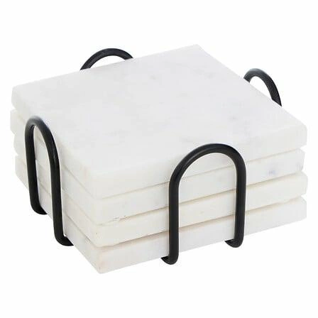 5five simply smart marmurowe podkładki pod kubki biały marmur dekoracyjne do kuchni 4 sztuki