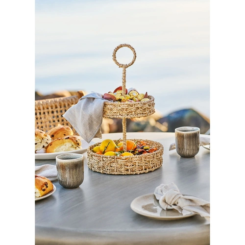 Taca dekoracyjna okrągła Rifbjerg trawa morska naturalna do serwowania