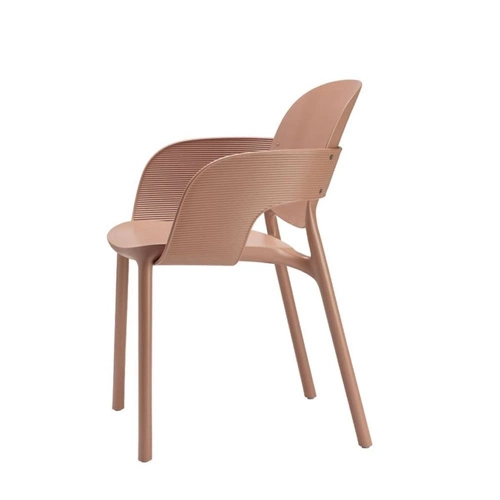 Krzesło ogrodowe z podłokietnikami Hug SCAB Design beżowe sztaplowane łatwe czyszczenie