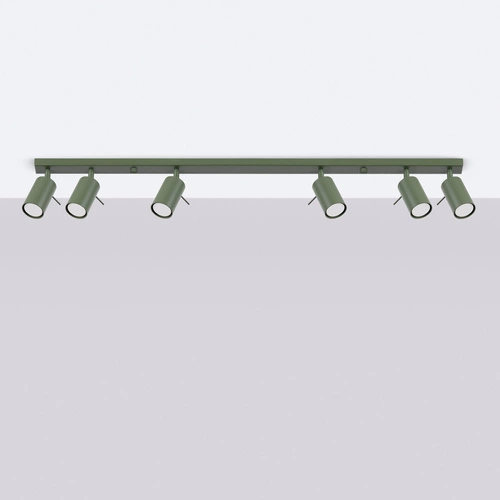 Plafon sufitowy RING 6L zielony oliwkowy nowoczesny do salonu i sypialni Sollux