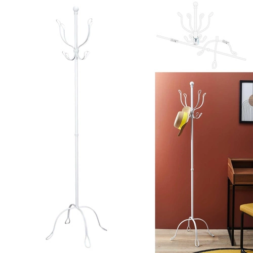 Loop Intesi biały stojący wieszak do przedpokoju metalowy nowoczesny na kurtki