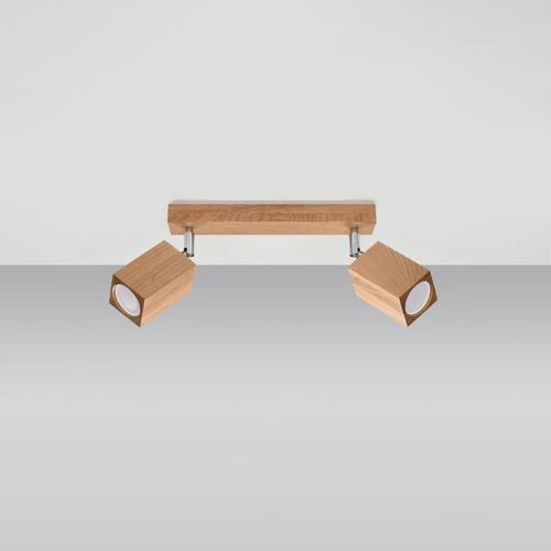 Plafon drewniany KEKE 2 dąb nowoczesny plafon kwadratowy do salonu i kuchni Sollux