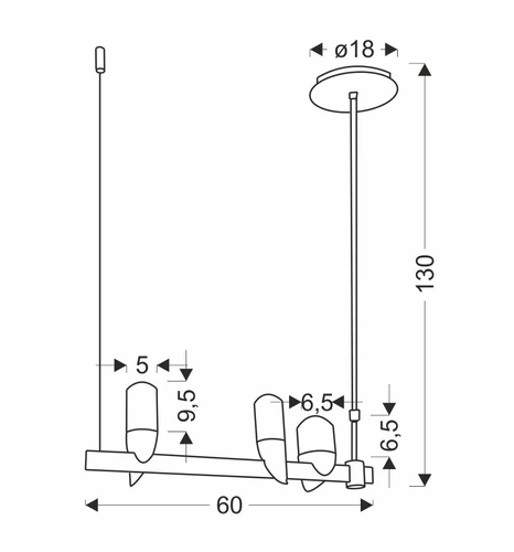 Żyrandol LED Sakai nowoczesny czarny 3-punktowy do salonu i jadalni Ledea