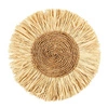 Intesi okrągła dekoracja ścienna z rafii 37cm naturalna boho ozdoba na ścianę do salonu