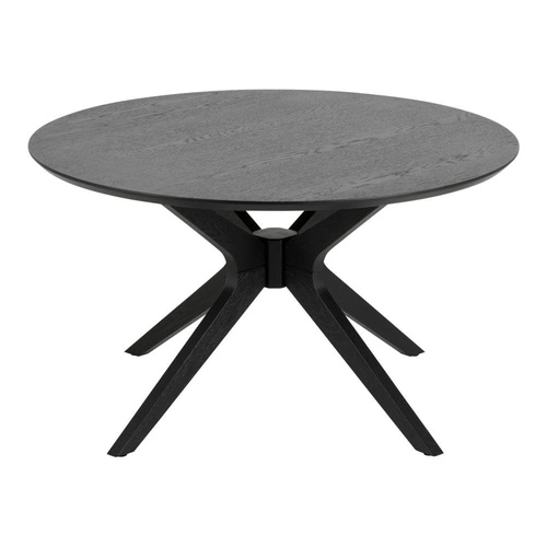 Stolik kawowy Duncan okrągły drewniany czarny nowoczesny do salonu 80 cm Actona