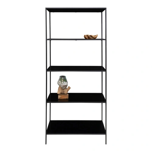 Regał metalowy Vita czarny loftowy 80 cm na książki do salonu