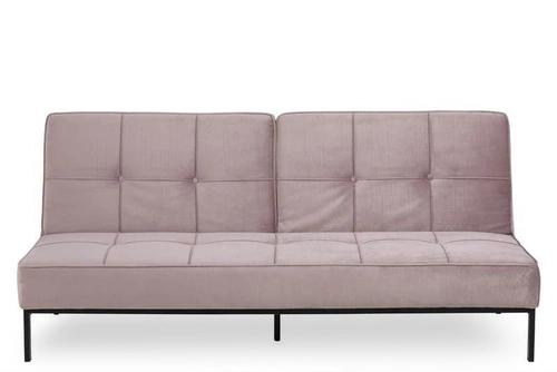Sofa rozkładana z funkcją spania Perugia VIC 3 osobowa welwetowa różowa do salonu Actona