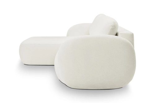 Narożnik z funkcją spania Salby lewy biały nowoczesny do salonu z pojemnikiem