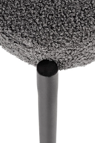 Krzesło tapicerowane Perrol boucle szare z podłokietnikami do jadalni nowoczesne Intesi