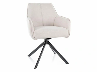 Krzesło Totti tapicerowane obrotowe jasny beż do jadalni i salonu