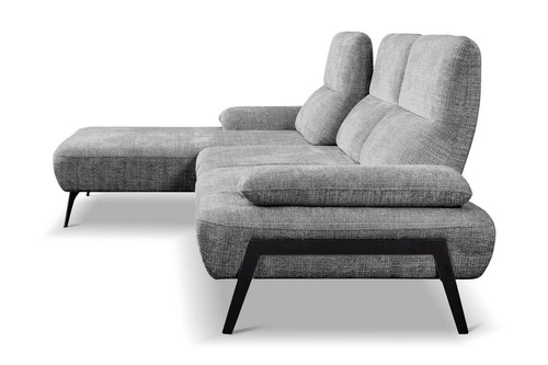 Narożnik Rasmus szary nowoczesny lewy z regulowanym oparciem do salonu Intesi