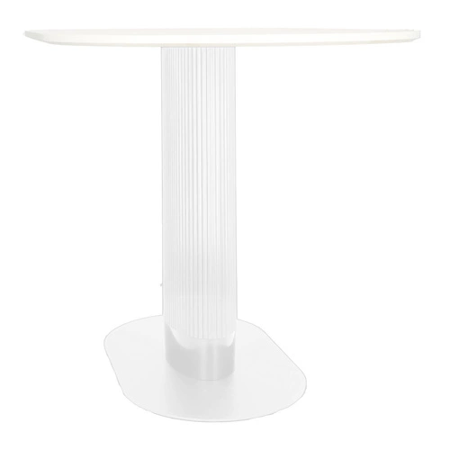 Stół do jadalni Maxim biały owalny nowoczesny na jednej nodze 120x70 cm Intesi