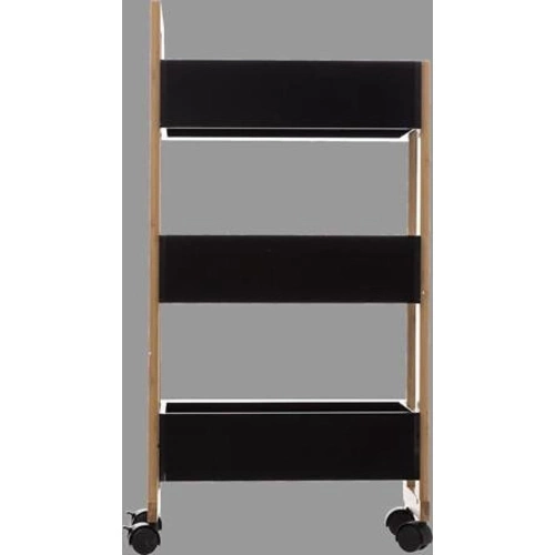 Caddy pojemny wózek kuchenny na kółkach bambusowy z 3 półkami do łazienki i kuchni 5five