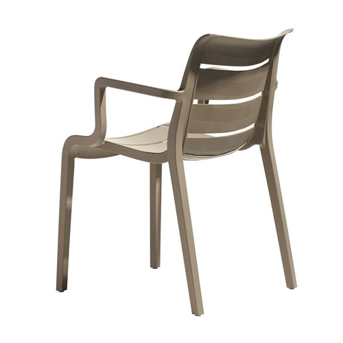 Krzesło ogrodowe Sunset SCAB beżowe z tworzywa sztaplowane z podłokietnikami łatwe czyszczenie