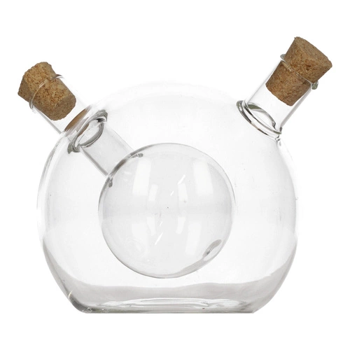 Butelka szklana 2w1 na oliwę i ocet 480 ml okrągła nowoczesna 5five simply smart