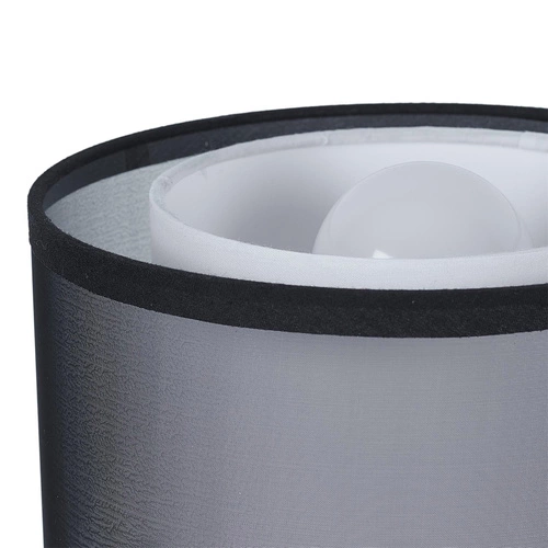 Nowoczesna lampka nocna metalowa Intesi szara z podwójnym kloszem do sypialni lub salonu