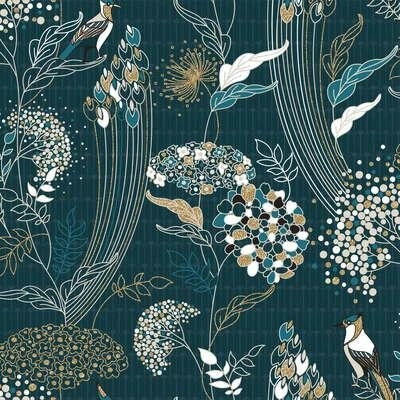 Komplet pościeli bawełnianej Art Déco 240x220 Atmosphera niebieski do sypialni z certyfikatem Oeko-Tex